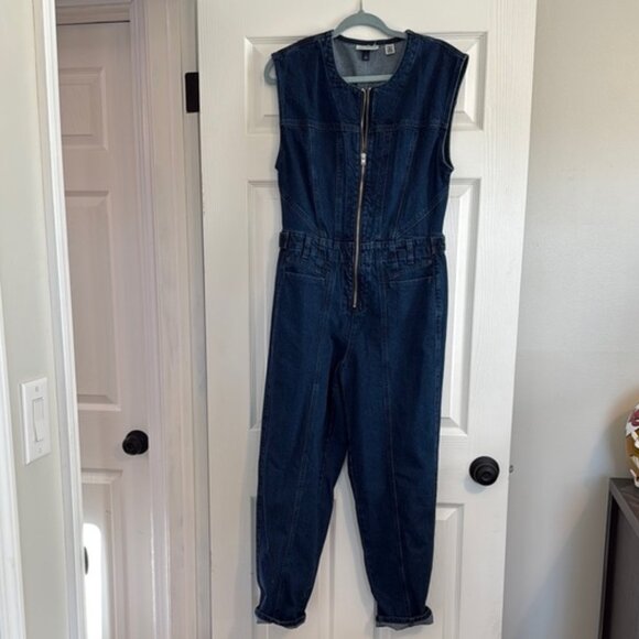 Pants - Denim Sleeveless Jumpsuit